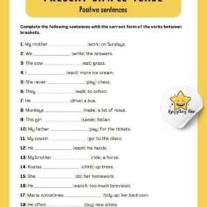 Present Simple Tense Worksheets